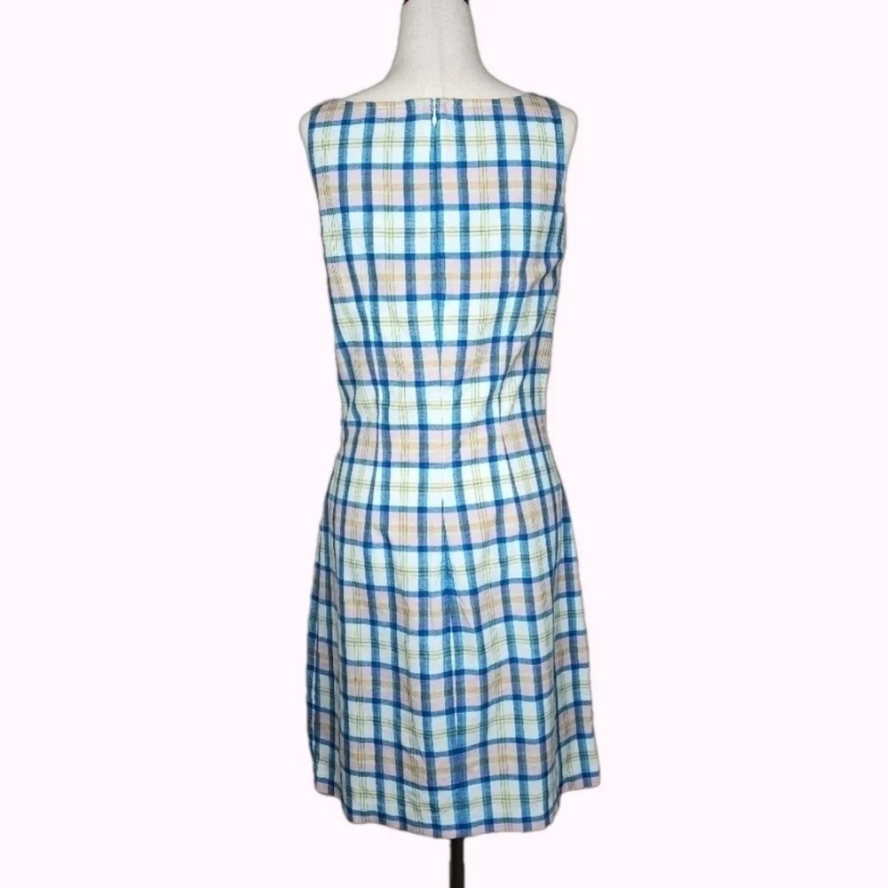 Tommy Hilfiger 90s Vintage Plaid Cotton Sleeveless Mini Dress Size 4 - Picture 3 of 7